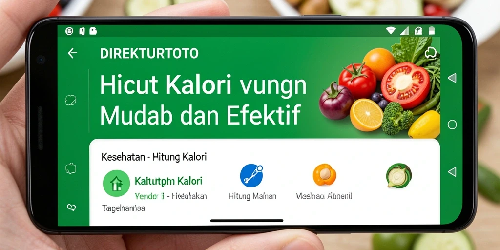 Tampilan antarmuka aplikasi Hitung Kalori DIREKTURTOTO yang intuitif.