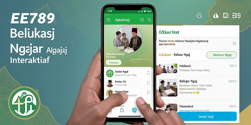 Antarmuka aplikasi EE789 untuk Belajar Ngaji yang interaktif.
