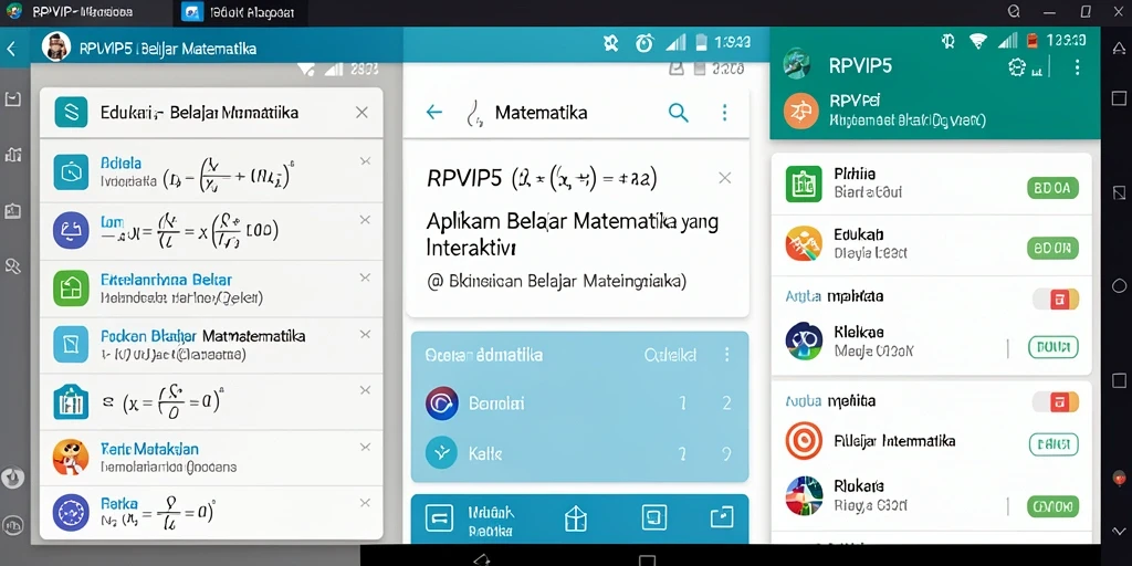 Tampilan antarmuka aplikasi Belajar Matematika RPVIP5 yang menarik.